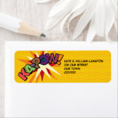 KA-POW Pretbedrukte Retro Stripboek Pop Art Adress Etiket (Insitu)