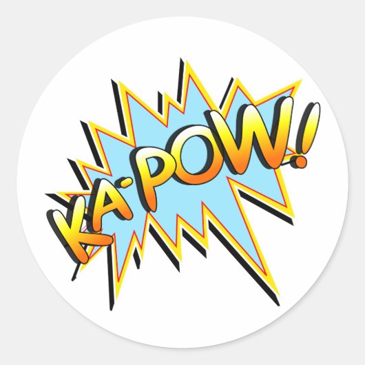 Ka-Pow Ronde Sticker (Voorkant)