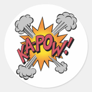 KA-POW! Stripboek Grafisch Ronde Sticker