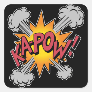 KA-POW! Stripverhaal Grafisch Vierkante Sticker