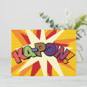 KA-POW Uw Bericht Spraak Bubble Fun Retro Aankondiging (Staand voorkant)