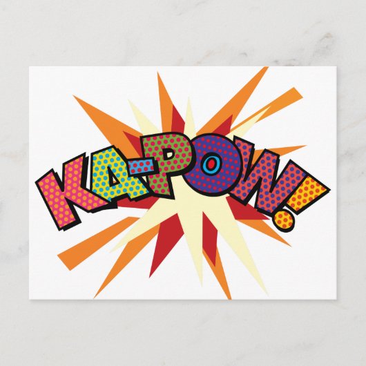 KA-POW Uw Bericht Spraak Bubble Fun Retro Briefkaart (Voorkant)