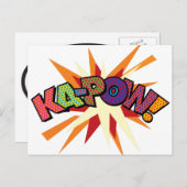 KA-POW Uw Bericht Spraakballon Fun Retro Briefkaart (Voorkant / Achterkant)