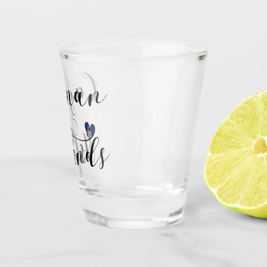 Kaaimaneilanden Vlag Hart, Caymaneilanden Shot Glas (Rechts)