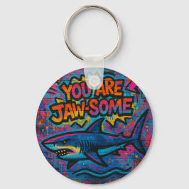 Kaakachtige haaiengraffiti sleutelhanger