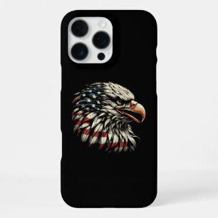 Kaal Adelaarshoofd Amerikaanse Vlag USA Patriottis iPhone 16 Pro Max Hoesje