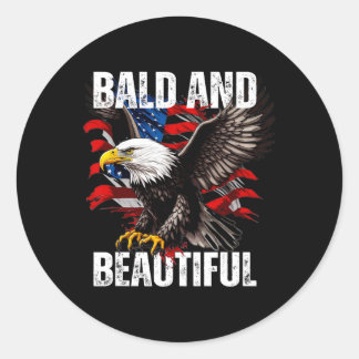 Kaal En Mooi 4 Juli Onafhankelijkheidsdag Amerika Ronde Sticker