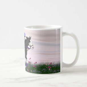 Kaal gezicht verf paard en ruiter koffiemok