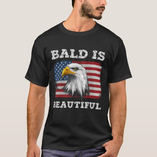 Kaal is mooi 4 juli Amerika Adelaar T-shirt (Voorkant)