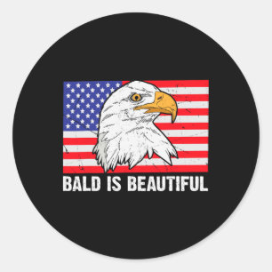 Kaal Is Mooi 4e Juli Onafhankelijkheidsdag Bal Ronde Sticker