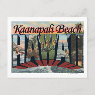 Kaanapali Beach, Hawaii - grote letterscènes Briefkaart