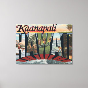 Kaanapali, Hawaii - Grote letterscènes Canvas Afdruk
