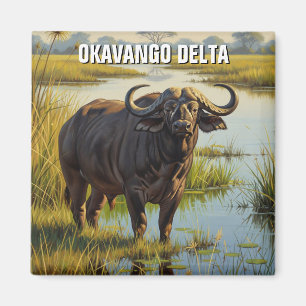 Kaap Buffalo in de Okavango Delta in Botswana Magneet