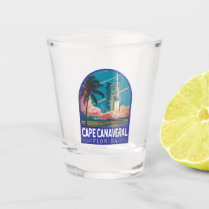 Kaap Canaveral Florida Illustratie Reis Kunst Shot Glas