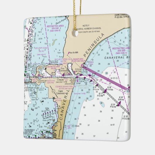 Kaap Canaveral Nautical Chart Keramisch Ornament (Links)