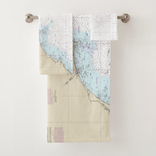 Kaap Hatteras naar Charleston Nautische Grafiek 11 Bad Handdoek (Insitu)