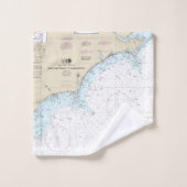 Kaap Hatteras naar Charleston Nautische Grafiek 11 Bad Handdoek (Wasdoekje)