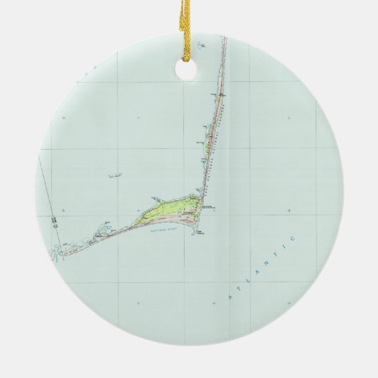 Kaap Hatteras National Seashore Map (1985) Keramisch Ornament (Achterkant)