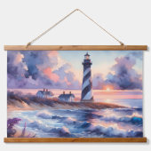 Kaap Hatteras vuurtoren bij Sunset Coastline Hangend Wandkleed (Voorkant)
