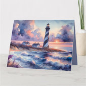 Kaap Hatteras vuurtoren bij Sunset Coastline Kaart (Voorkant)