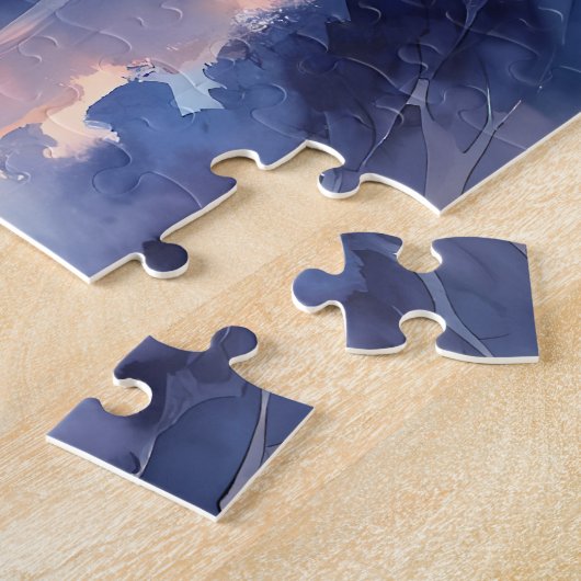 Kaap Hatteras vuurtoren bij Sunset Coastline Legpuzzel (Zijkant)