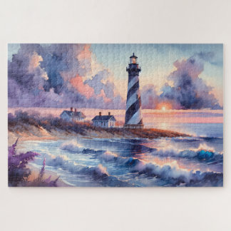 Kaap Hatteras vuurtoren bij Sunset Coastline Legpuzzel