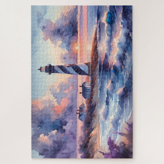 Kaap Hatteras vuurtoren bij Sunset Coastline Legpuzzel (Verticaal)
