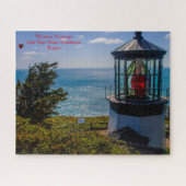 Kaap Mears vuurtoren Oregon. Jigzaag Puzzle Legpuzzel (Horizontaal)
