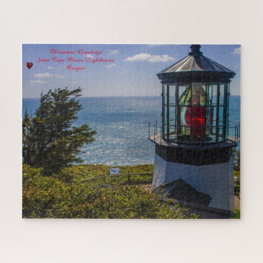 Kaap Mears vuurtoren Oregon. Jigzaag Puzzle Legpuzzel (Horizontaal)