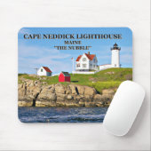 Kaap Neddick Light "the Nubble", Maine mousepad Muismat (Met muis)
