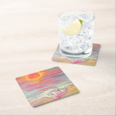 Kaap San Blas Sunset Beach Vierkante Kartonnen Onderzetter (Insitu)