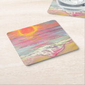 Kaap San Blas Sunset Beach Vierkante Kartonnen Onderzetter (Schuin)