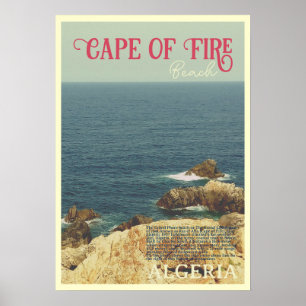 Kaap van Vuur strand kust Jijel, Algerije Poster