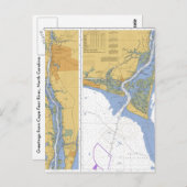 Kaapfeaar, NC Nautical Chart Briefkaart (Voorkant / Achterkant)