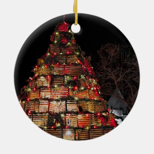 Kaapse bruinvis viert kerstversiering keramisch ornament (Achterkant)