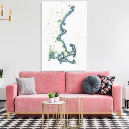 Kaapskaart aan de kust van New England Canvas Afdruk (Insitu (Woonkamer))