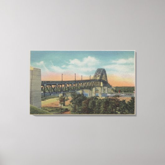 Kaapskabeljauw, MassachusettsView of Bourne Bridge Canvas Afdruk (Voorkant)