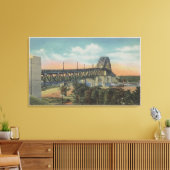 Kaapskabeljauw, MassachusettsView of Bourne Bridge Canvas Afdruk (Insitu (Woonkamer))