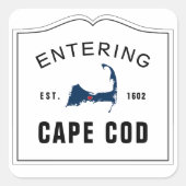 Kaapskabeljauw met rood harthuwelijk vierkante sticker (Voorkant)