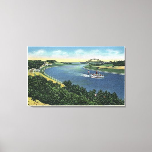 Kaapskabelkanaal Uitzicht van de Sagamore Bridge Canvas Afdruk (Voorkant)