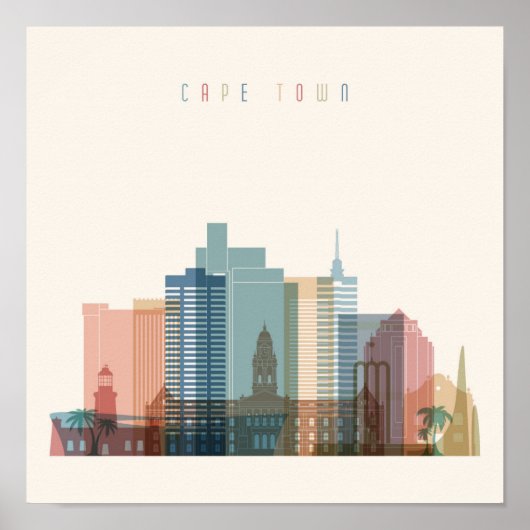 Kaapstad, Afrika | City Skyline Poster (Voorkant)