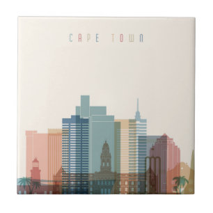 Kaapstad, Afrika City Skyline Tegeltje