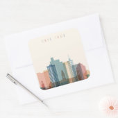 Kaapstad, Afrika | City Skyline Vierkante Sticker (Envelop)