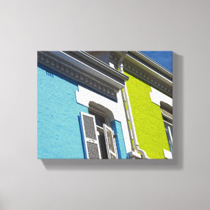 Kaapstad Bo-Kaap Zuid-Afrika SA Architectuur Canvas Afdruk