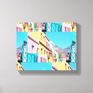 Kaapstad Colorful Houses Bo Kaap Street Canvas Afdruk