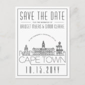 Kaapstad | De gestileerde Veldlijn sparen de Datum Briefkaart (Voorkant)