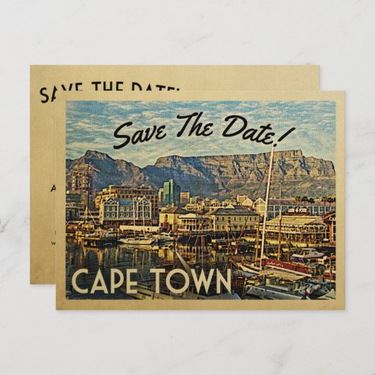 Kaapstad redt de datum van Zuid-Afrika Aankondigingskaart (Voorkant / Achterkant)