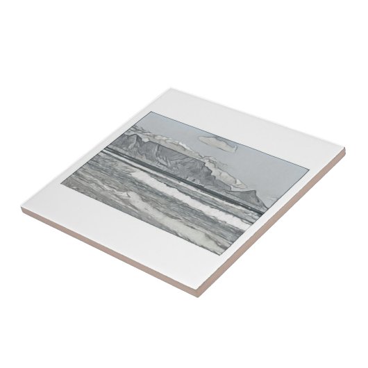 Kaapstad Tafelberg Zuid-Afrika Schets Tegeltje (Zijkant)