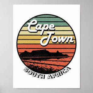 Kaapstad Tafelberg Zuid-Afrika Vintage Poster