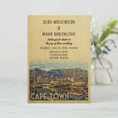 Kaapstad Uitnodiging voor bruiloft Zuid-Afrika (Staand voorkant)